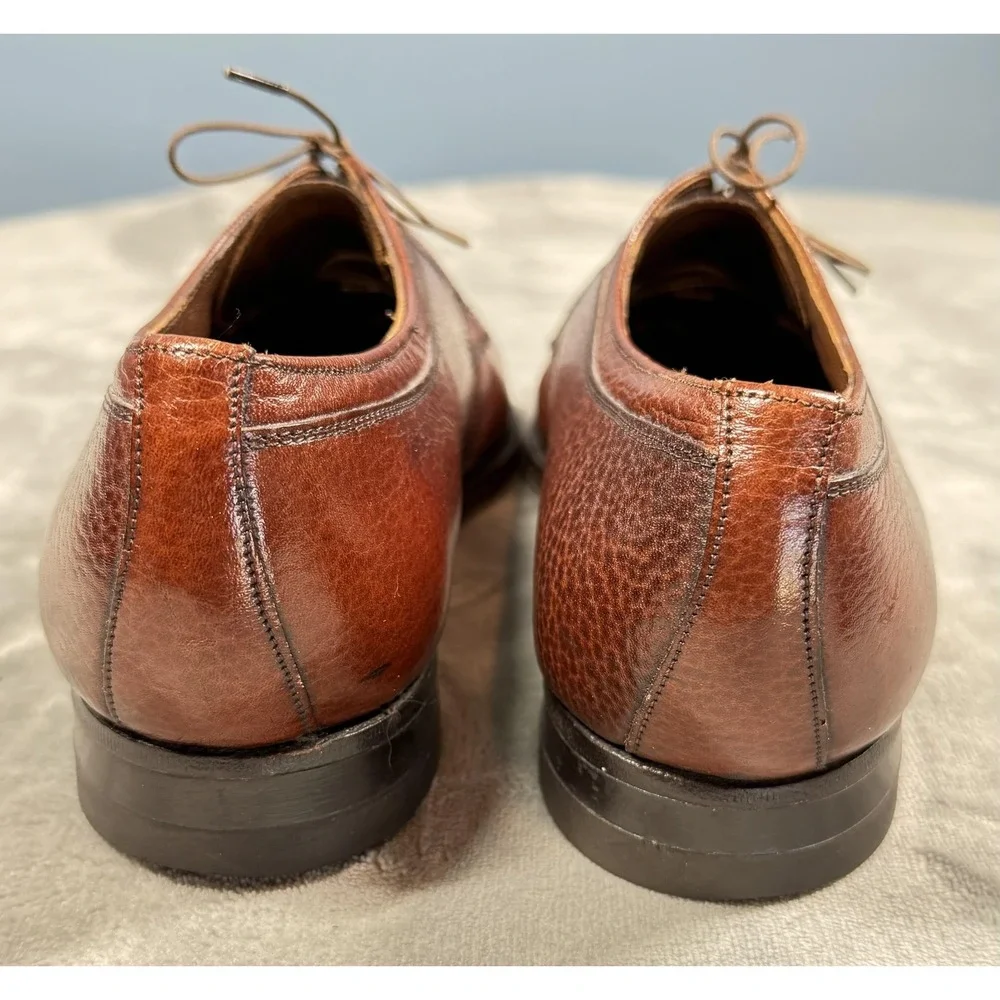 Vintage Florsheim Comfort Cushion Shoes Mens Size 10 C Brown Leather Derby Dress